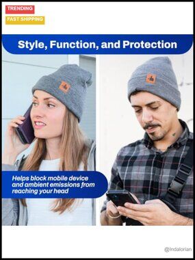 Accessories | Emf Radiation Blocking Beanie Cap Silver Fiber Lining ...